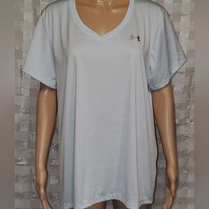 Under Armour Light Blue V-Neck Performance Tee